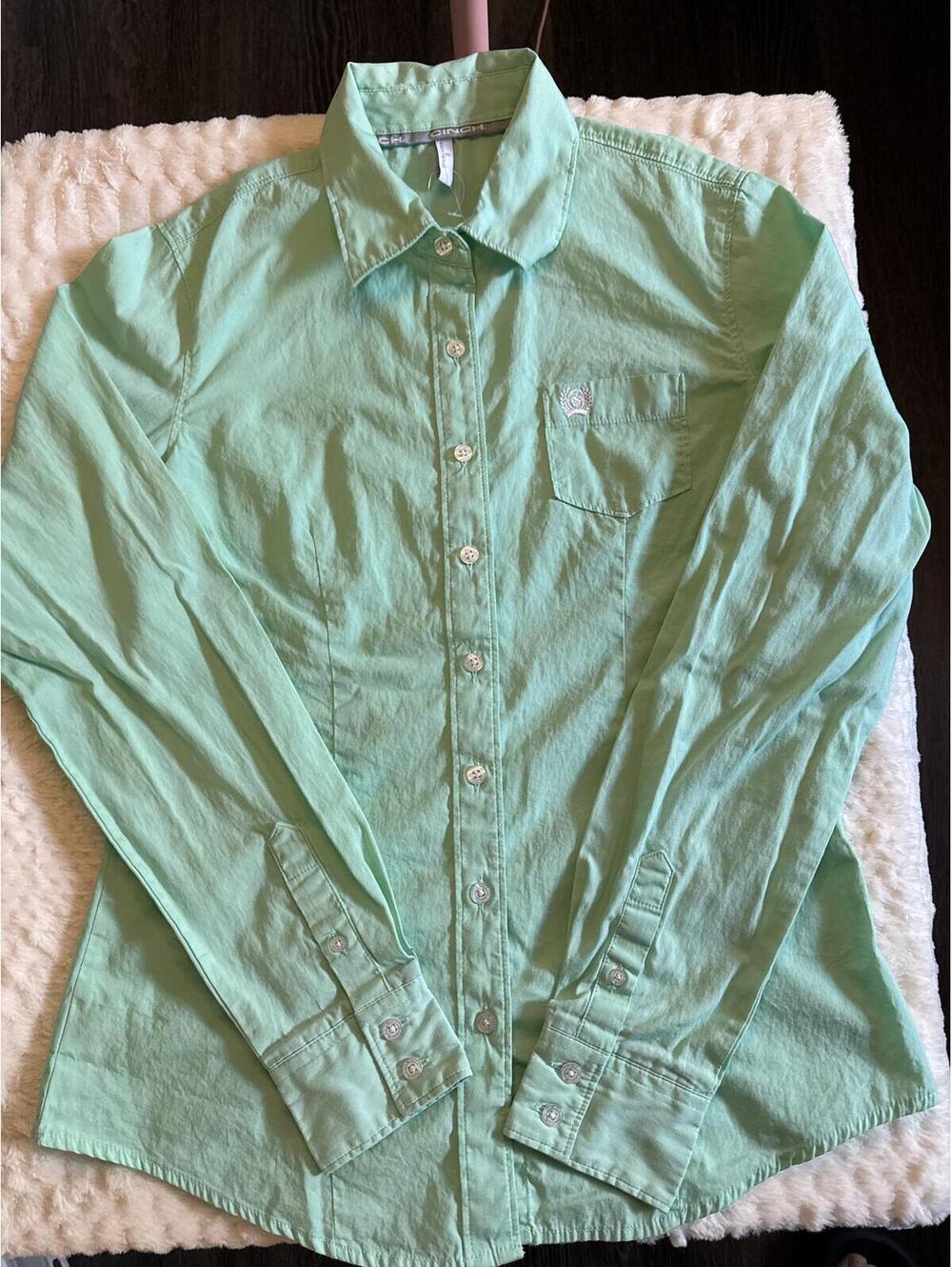 Cinch Mint Green Long Sleeve Button-Up Western Shirt Size S